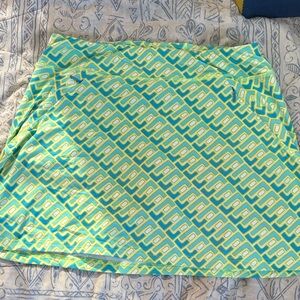 Title Nine Green and Aqua Geometric Skort